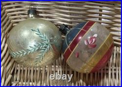 VTG Fantasia Poland Indent Reflector Stencil Hand Painted Christmas Ornaments