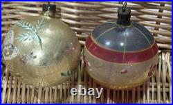 VTG Fantasia Poland Indent Reflector Stencil Hand Painted Christmas Ornaments