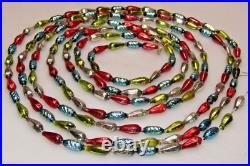 VTG Glass 100 Garland Bumpy Embossed Color Beads Drops Christmas Ornament Japan