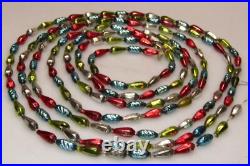 VTG Glass 100 Garland Bumpy Embossed Color Beads Drops Christmas Ornament Japan