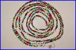 VTG Glass 100 Garland Bumpy Embossed Color Beads Drops Christmas Ornament Japan