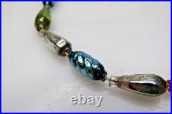 VTG Glass 100 Garland Bumpy Embossed Color Beads Drops Christmas Ornament Japan