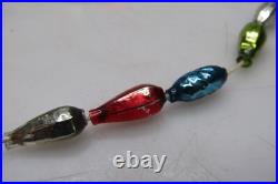 VTG Glass 100 Garland Bumpy Embossed Color Beads Drops Christmas Ornament Japan