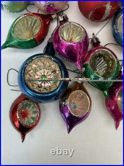 VTG Mercury Glass Ornaments Small Indent Round Tear Drops Lot Of 26