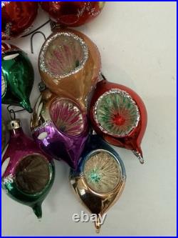 VTG Mercury Glass Ornaments Small Indent Round Tear Drops Lot Of 26