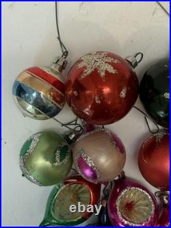 VTG Mercury Glass Ornaments Small Indent Round Tear Drops Lot Of 26