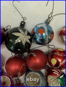 VTG Mercury Glass Ornaments Small Indent Round Tear Drops Lot Of 26