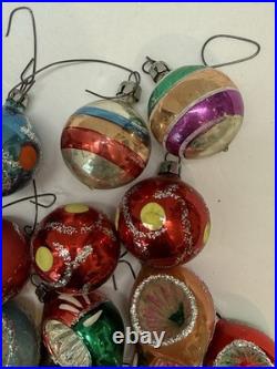 VTG Mercury Glass Ornaments Small Indent Round Tear Drops Lot Of 26