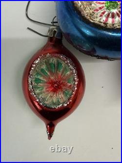 VTG Mercury Glass Ornaments Small Indent Round Tear Drops Lot Of 26