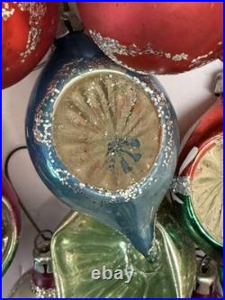 VTG Mercury Glass Ornaments Small Indent Round Tear Drops Lot Of 26