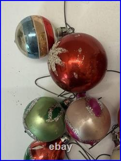 VTG Mercury Glass Ornaments Small Indent Round Tear Drops Lot Of 26