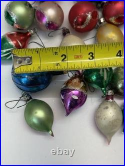 VTG Mercury Glass Ornaments Small Indent Round Tear Drops Lot Of 26