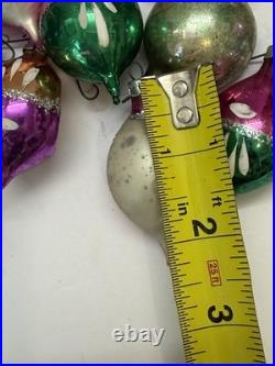 VTG Mercury Glass Ornaments Small Indent Round Tear Drops Lot Of 26