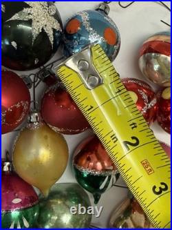 VTG Mercury Glass Ornaments Small Indent Round Tear Drops Lot Of 26