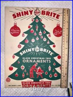 VTG Mica Striped Double Indent Round Glass Xmas Ornament Box/12 4 Ex Cond