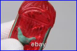 VTG Unsilvered Glass BIRD CAGE Tinsel In Feather Tree Christmas Ornament Germany