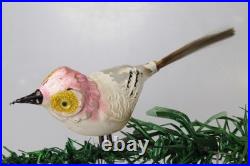 VTG Unsilvered Glass LARGE EYE Turn Head BIRD Clip On Christmas Ornament German VTG Unsilvered Glass LARGE EYE Turn Head BIRD Clip On Christmas Ornament German