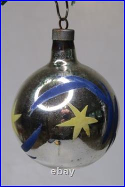 VTG pre WWII Glass STAR Pictured BALL Christmas Ornament HEIM Premier