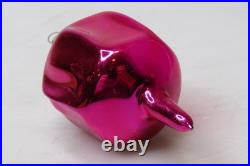 VTG pre WWII era Blown Glass Fluted Hot Pink 3 DROP Christmas Ornament HEIM