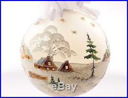 Very Large hand decorated blown glass electric light Christmas tree ornament