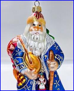 Very RARE CHRISTOPHER RADKO Siberian Santa Christmas Glass Ornament