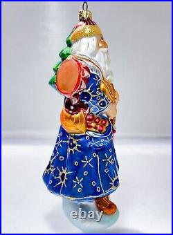 Very RARE CHRISTOPHER RADKO Siberian Santa Christmas Glass Ornament