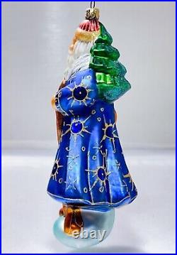 Very RARE CHRISTOPHER RADKO Siberian Santa Christmas Glass Ornament