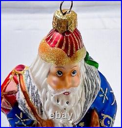 Very RARE CHRISTOPHER RADKO Siberian Santa Christmas Glass Ornament