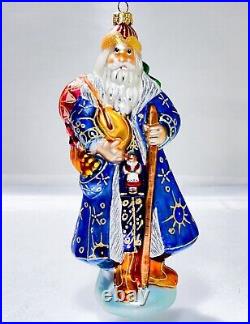 Very RARE CHRISTOPHER RADKO Siberian Santa Christmas Glass Ornament