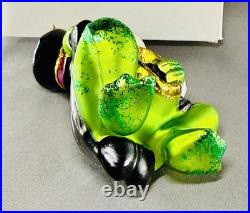 Very RARE Christopher Radko Glitter Frog In Tux With Wedding Ring Ornament