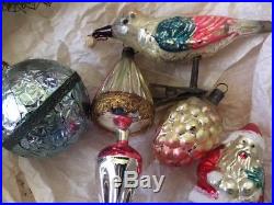 Victorian Wire Wrapped Glass Christmas Ornaments collection of 8