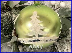 Vig Fantasia Green Mercury Glass Ornament Santa in Sleigh withreindeer Poland 4.5 Vig Fantasia Green Mercury Glass Ornament Santa in Sleigh withreindeer Poland 4.5