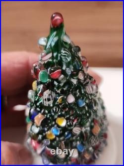 VinTage CAPE COD GLASS WORKS Millefiori CHRISTMAS TREE 3.5 Paperweight Murano