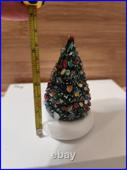 VinTage CAPE COD GLASS WORKS Millefiori CHRISTMAS TREE 3.5 Paperweight Murano