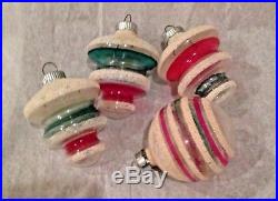 Vintage 12 Assorted Unsilvered Shiny Brite Frosted Glass Christmas Ornaments