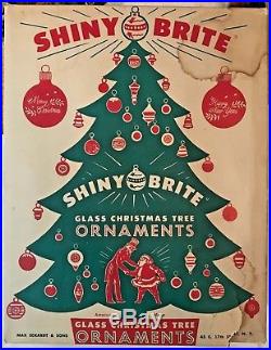 Vintage 12 Frosted Assorted Atomic Shape Shiny Brite Glass Christmas Ornaments