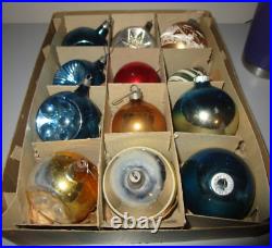 Vintage 12 Shiny Brite Variety Glass Christmas Ornaments
