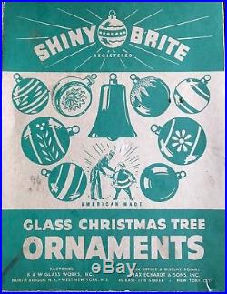 Vintage 12 Tree Shape Double Indent Bumpy Shiny Brite Glass Christmas Ornaments