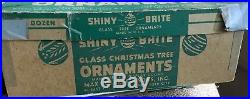 Vintage 12 Tree Shape Double Indent Bumpy Shiny Brite Glass Christmas Ornaments
