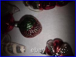 Vintage 14 Pc Handblown Glass Christmas Ornaments Kurt Adler And Mercury Glass