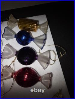 Vintage 14 Pc Handblown Glass Christmas Ornaments Kurt Adler And Mercury Glass