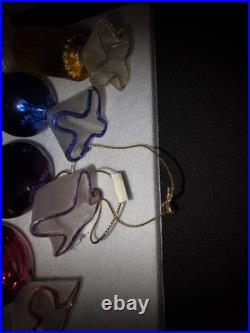 Vintage 14 Pc Handblown Glass Christmas Ornaments Kurt Adler And Mercury Glass