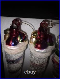 Vintage 14 Pc Handblown Glass Christmas Ornaments Kurt Adler And Mercury Glass