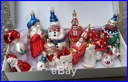Vintage 15 Poland Polish Glass Christmas Tree Ornament St Nicholas/Pig/Bear Plus