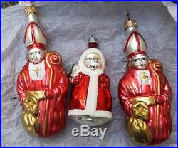 Vintage 15 Poland Polish Glass Christmas Tree Ornament St Nicholas/Pig/Bear Plus