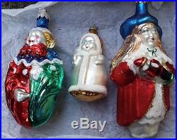 Vintage 15 Poland Polish Glass Christmas Tree Ornament St Nicholas/Pig/Bear Plus