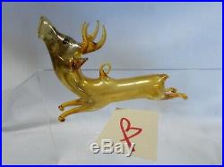 Vintage 1920's Bimini German Blown AMBER / GOLD Art Glass DEER Ornament