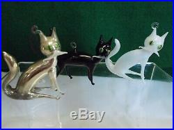 Vintage 1920's Bimini German Blown Art Glass CAT Christmas Ornament #2