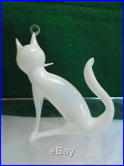 Vintage 1920's Bimini German Blown Art Glass CAT Christmas Ornament #3