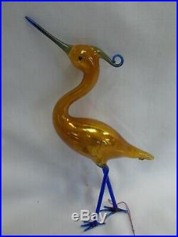 Vintage 1920's Bimini German Blown Art Glass HERON CRANE STORK Ornament #3